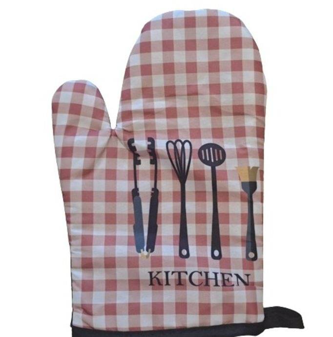 Check Oven Mitt And Potholder Set (Checkered)(2 pcs) - DMC Wholesale