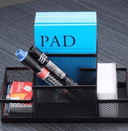 Mesh Metal Desk Stationery Organiser (4 Compartment) - DMC Wholesale