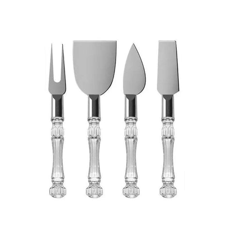 Clear Handle Cheese Knife Set (4 pcs) - Alt View