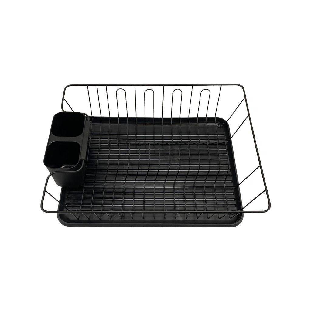 Dish Rack Drainer With Drip Tray (Black) - DMC Wholesale