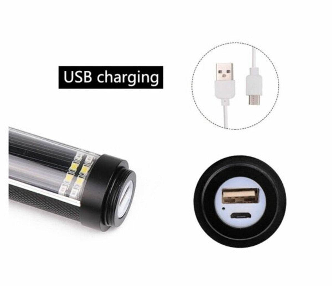 Solar Powered USB Charging Flashlight - DMC Wholesale