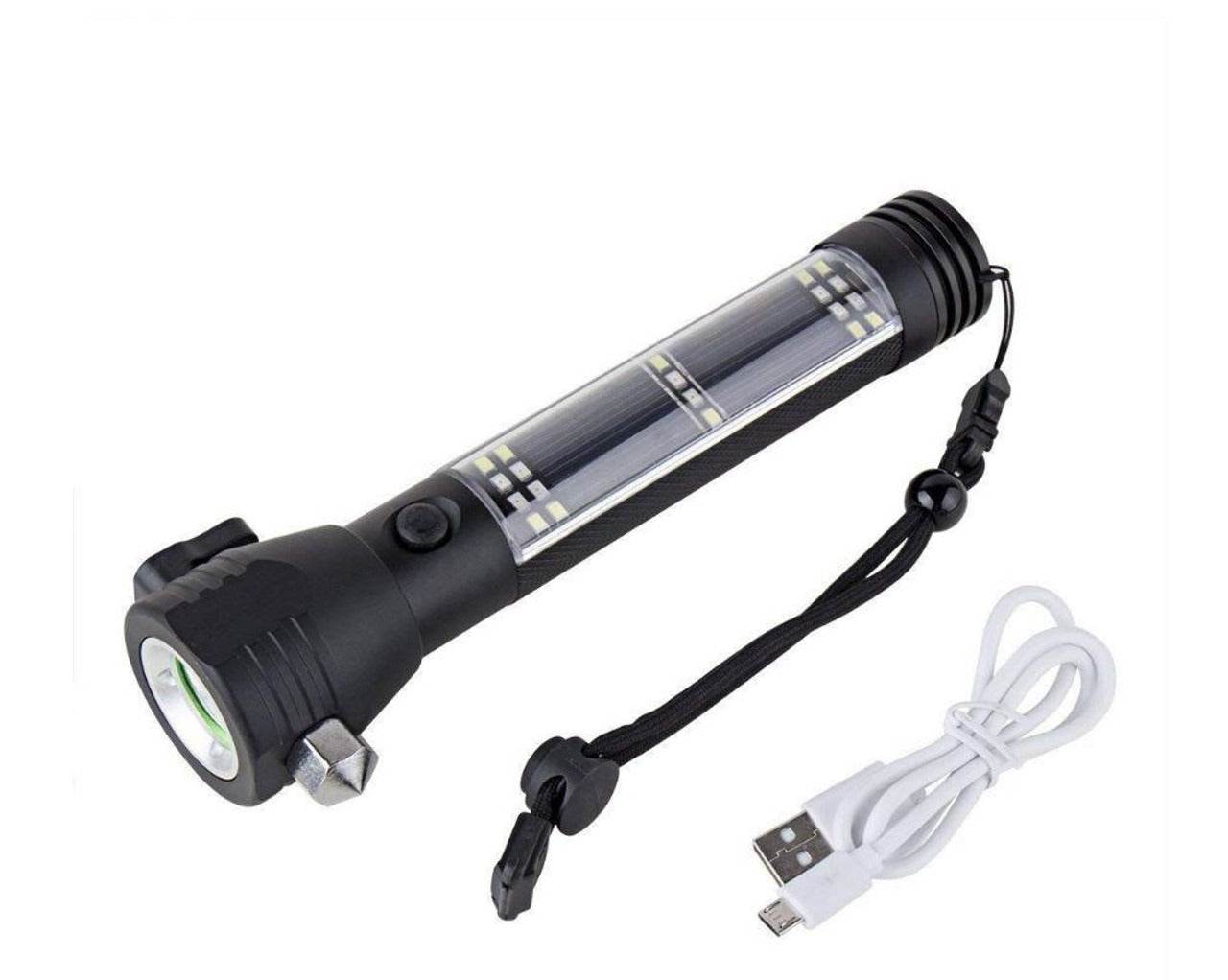 Solar Powered USB Charging Flashlight - DMC Wholesale