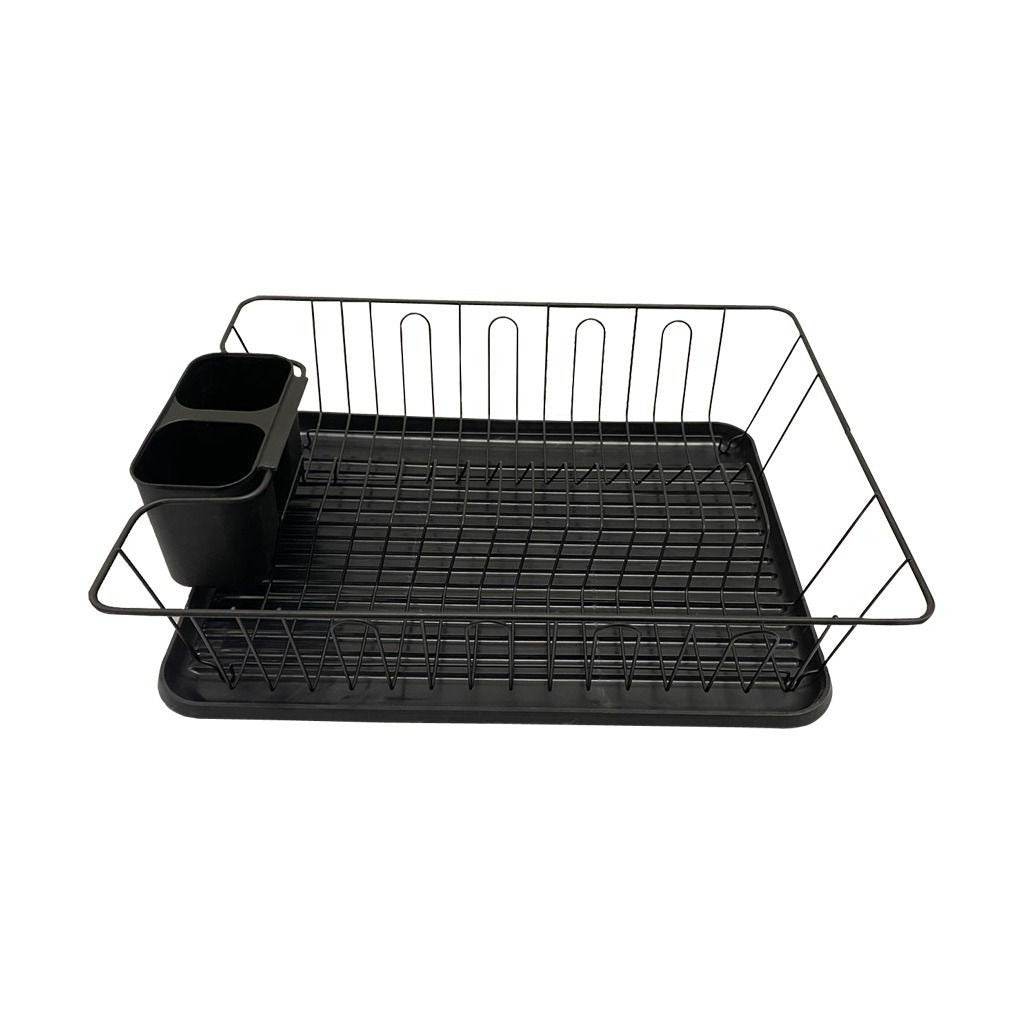 Dish Rack Drainer With Drip Tray (Grey) - DMC Wholesale