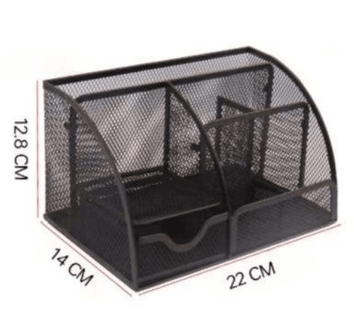 Mesh Metal Desk Storage Organiser (5 Compartment) - DMC Wholesale