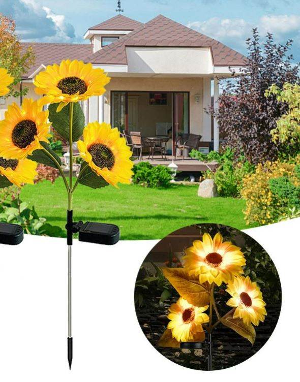 Solar LED Waterproof Sunflower Garden Light (2pcs) - DMC Wholesale