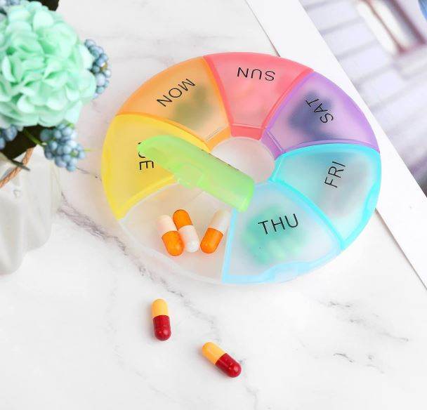 Cute Round 7 Day Week Organiser Pill Holder - DMC Wholesale