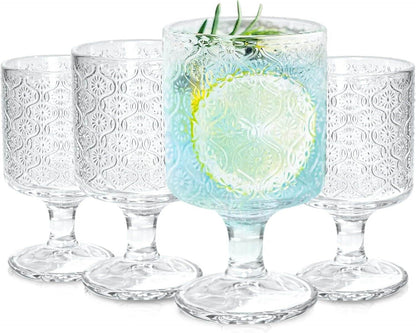 Romantic Vintage Goblet Glass Set (220ml)(6 pcs) - DMC Wholesale
