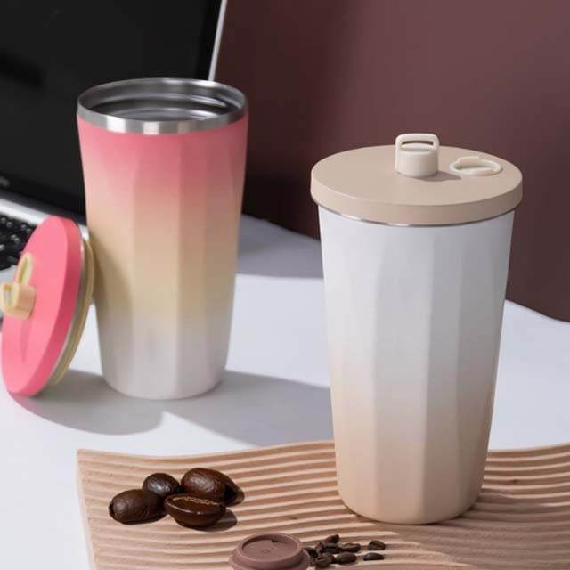 Gradient Tumbler With Straw (600ml) - DMC Wholesale