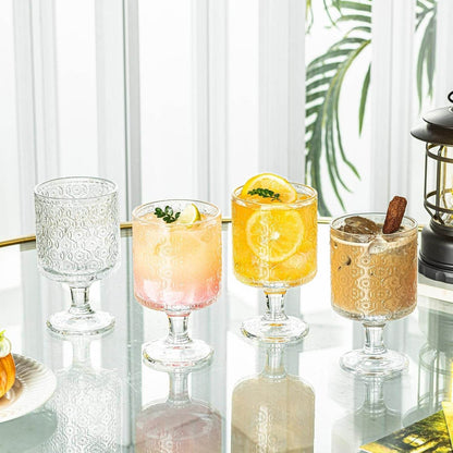 Romantic Vintage Goblet Glass Set (220ml)(6 pcs) - DMC Wholesale