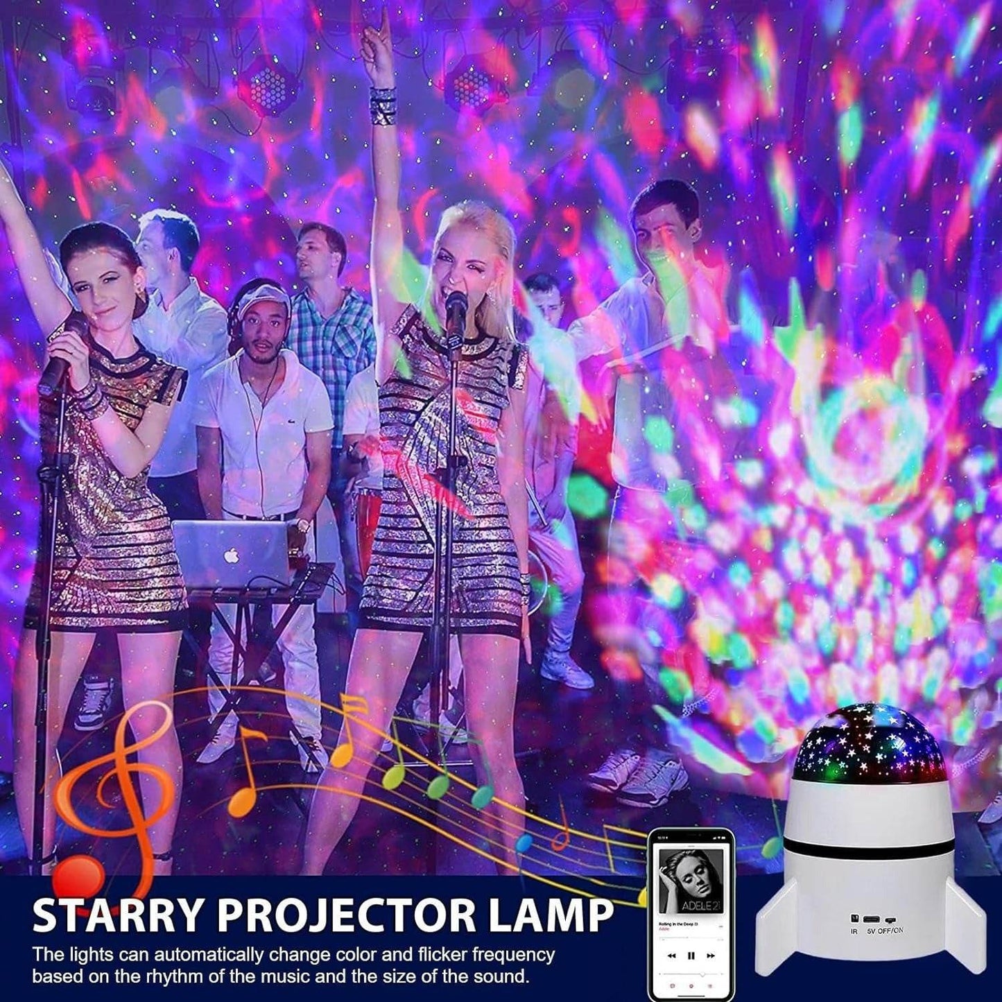 Rotating Magic Rocket Light With Bluetooth Speaker - DMC Wholesale