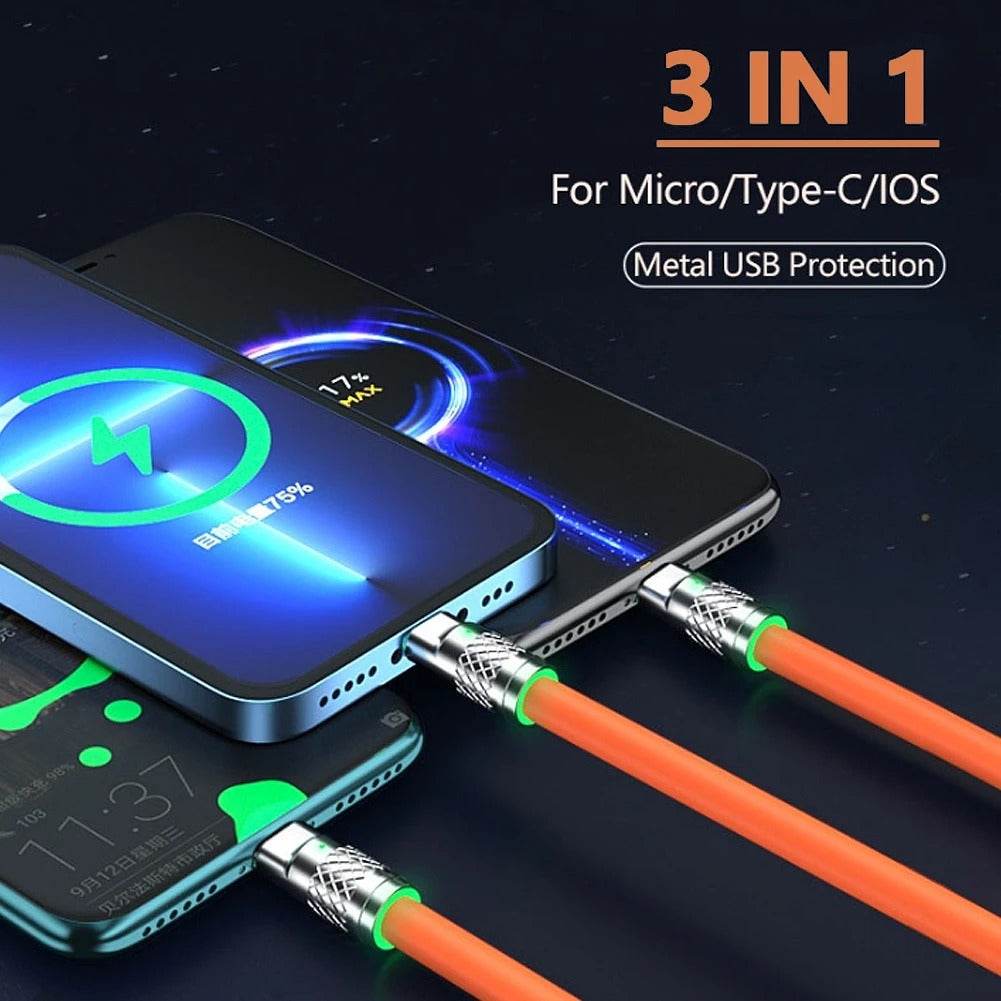 3in1 Zinc Alloy Charging Cable - DMC Wholesale