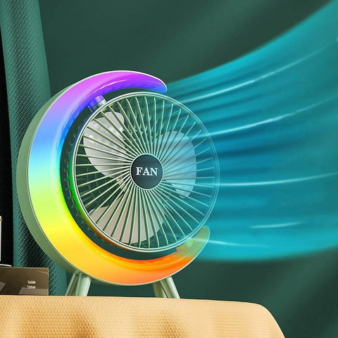 Colorful Running Lights Desktop Fan - Alt View