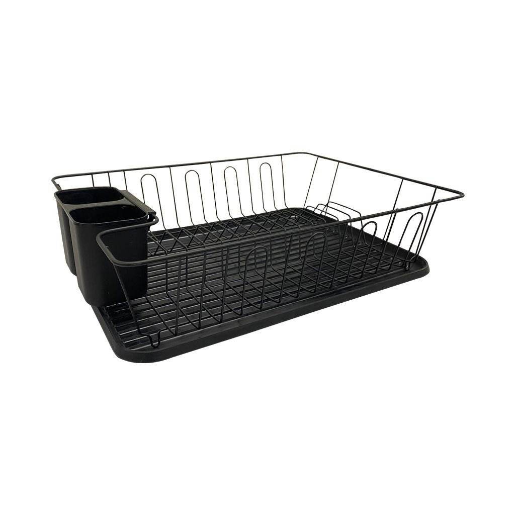 Dish Rack Drainer With Drip Tray (Grey) - DMC Wholesale