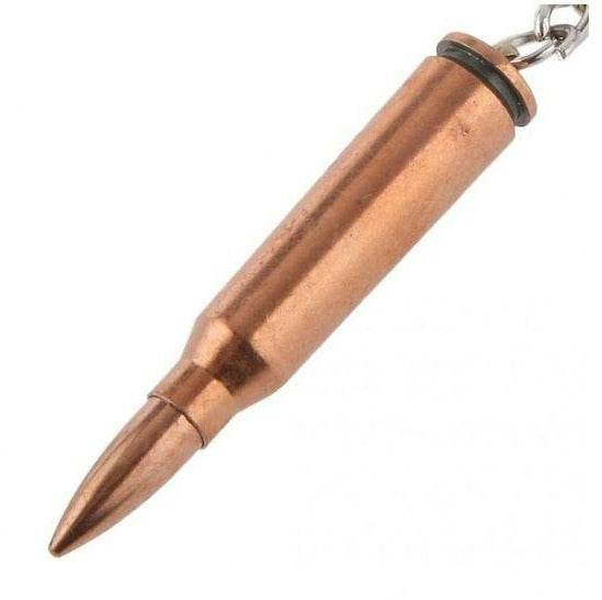 Long Rifle Bronze Gun Bullet Keyring - DMC Wholesale