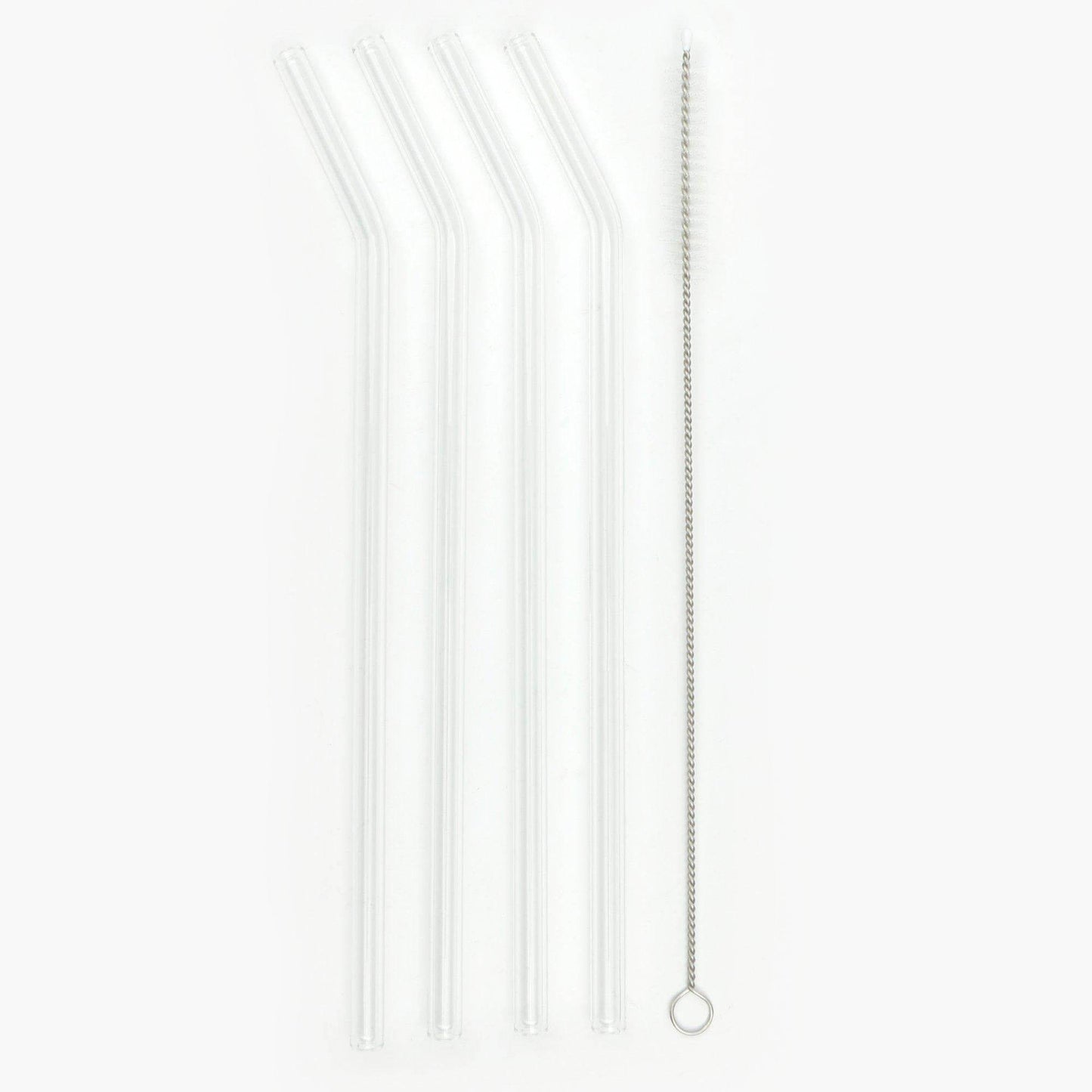 Clear Reusable Glass Straws (4 pcs) - DMC Wholesale