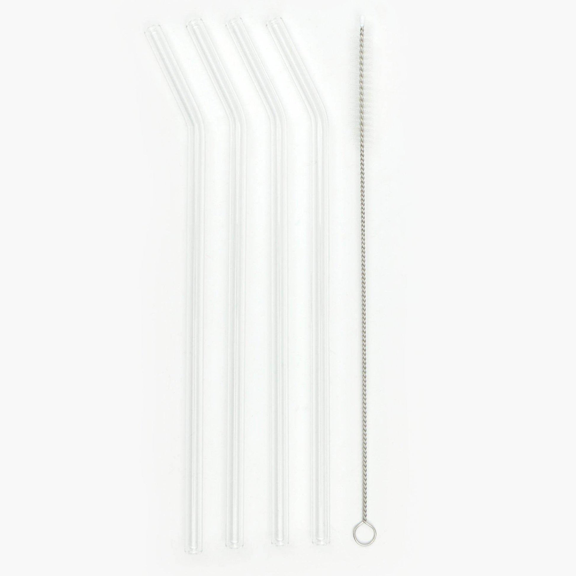Clear Reusable Glass Straws (4 pcs) - DMC Wholesale