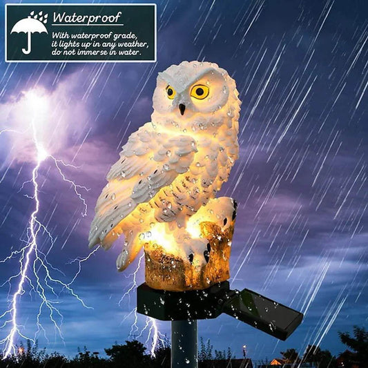 Owl Shape Light LED Solar Garden Light (White) - DMC Wholesale