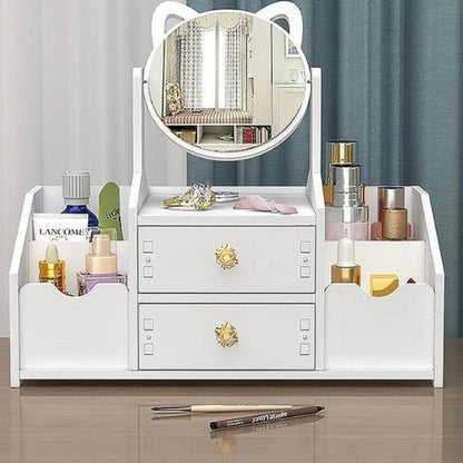 Mini Dressing Table Make-Up Cosmetic Organiser With Side Storage - DMC Wholesale