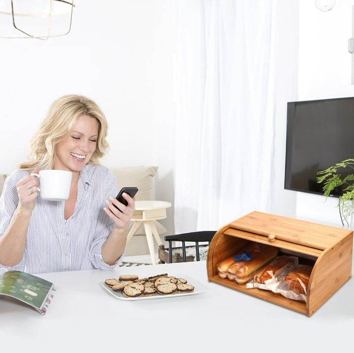 Large Bamboo Bread Bin - DMC Wholesale