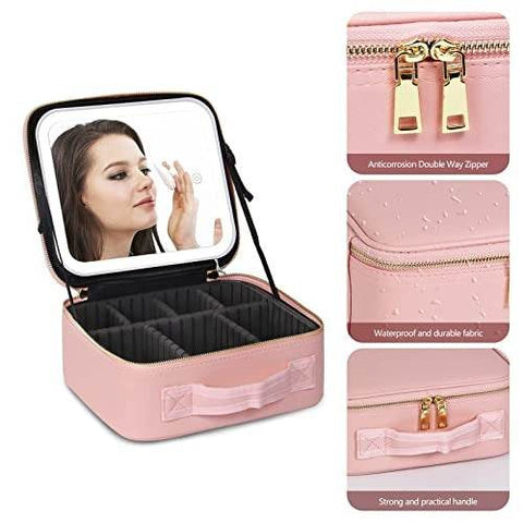 Lighted Makeup Case with Mirror - Alt View