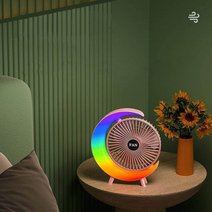 Colorful Running Lights Desktop Fan - DMC Wholesale