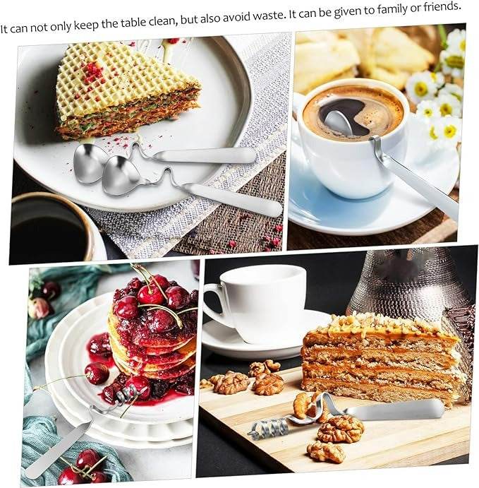 Curved Coffee Spoon Set (6 pcs)(14cm)(Silver) - DMC Wholesale