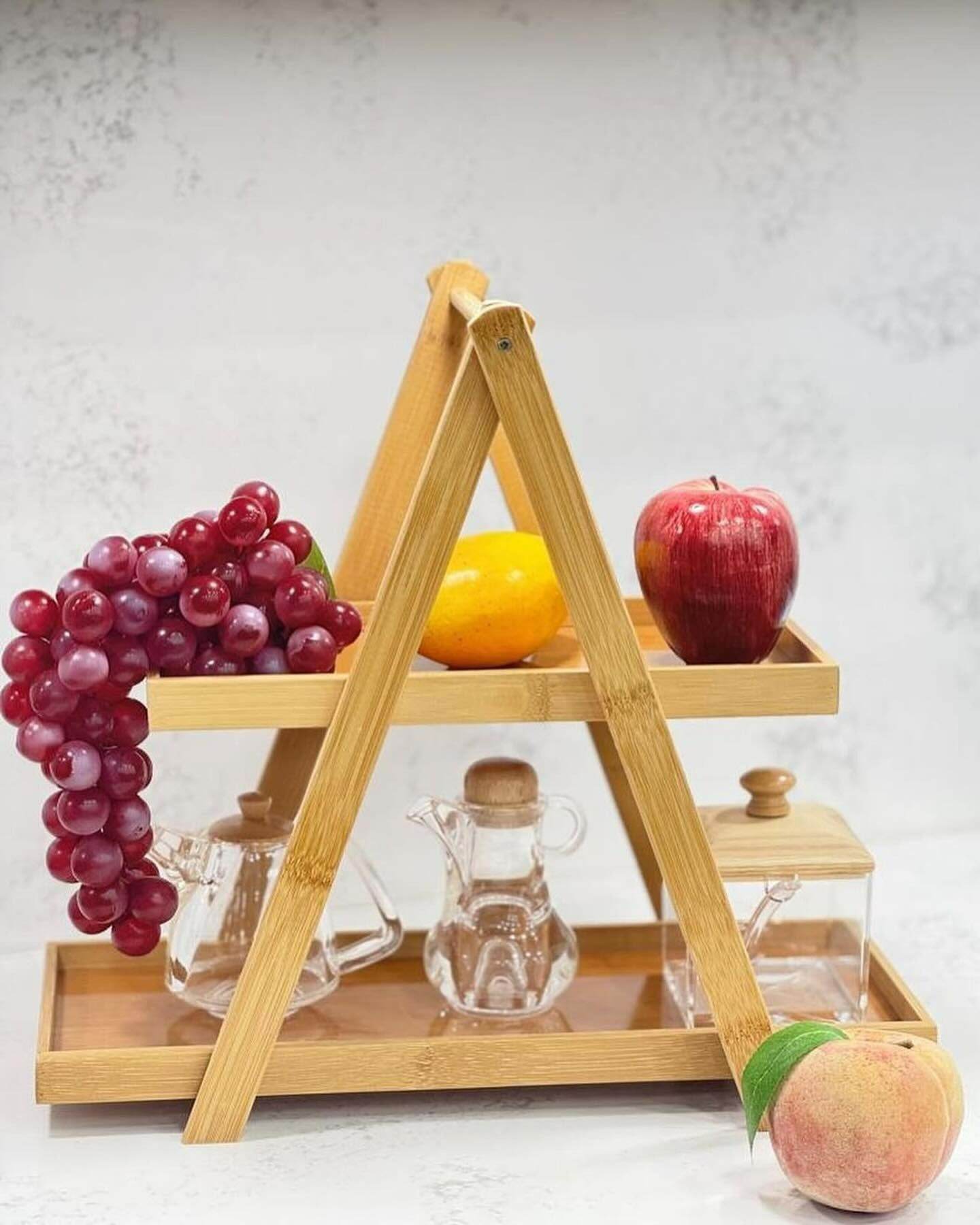 Wooden Serving Stand (2 Tier) - DMC Wholesale