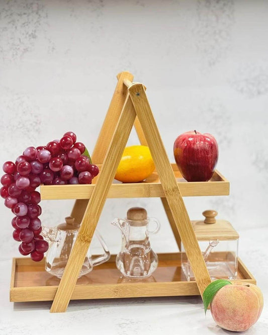 Wooden Serving Stand (2 Tier) - DMC Wholesale