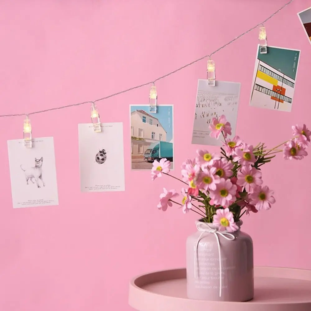 Solar Photo Peg String Light (30L)(6M)(Yellow)