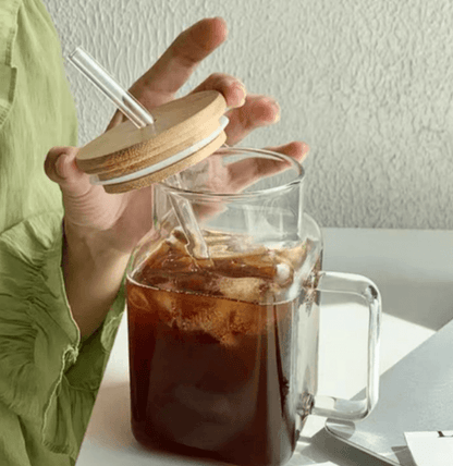 Travel Mason Jar Glass Tumbler With Straw And Lid (550ml)(Each) - DMC Wholesale