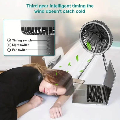Multifunctional Mini Chargeable Fan With Night Light - DMC Wholesale