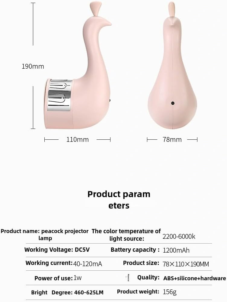 Peacock Projection Lamp