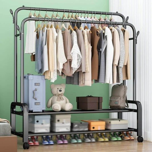 Clothing Garment Rack With Wheels - DMC Wholesale