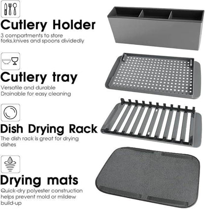 Collapsible Dish Drying Rack with Mat - DMC Wholesale