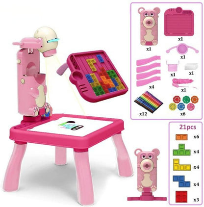 4in1 Writing Painting board with LED Projector Toy Table - DMC Wholesale