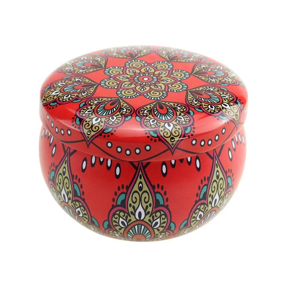 Japanese Perimmina Aroma Candle In Colourful Patterned Tin (65ml) - DMC Wholesale