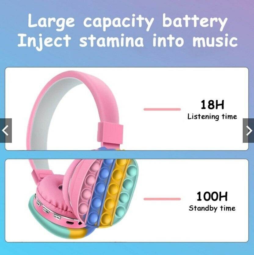 Bluetooth Pop It Headphones (Pink) - DMC Wholesale