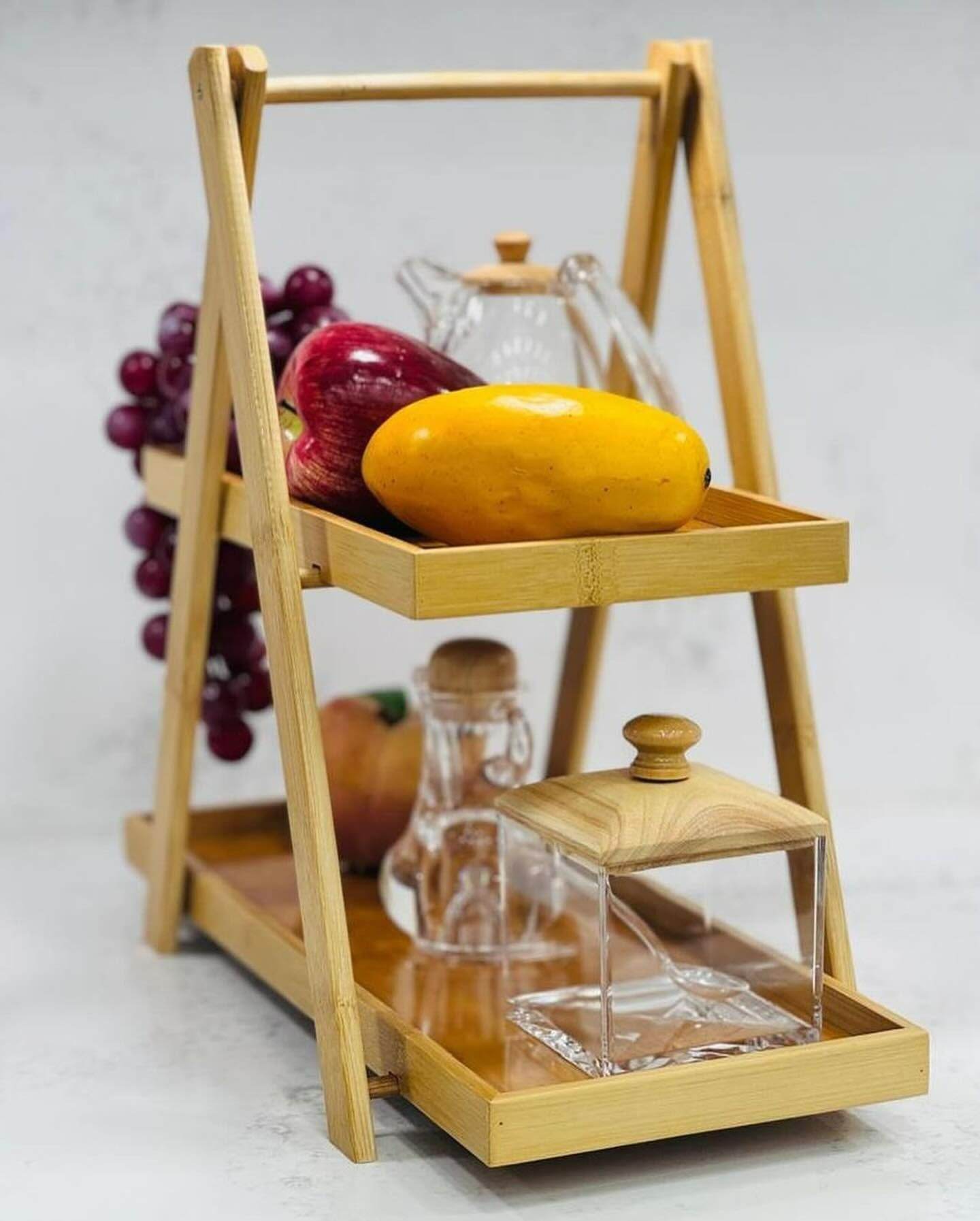 Wooden Serving Stand (2 Tier) - DMC Wholesale
