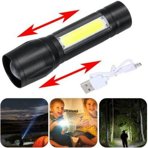 Larger USB Rechargeable Torch with Zoom Function (Casing Included)