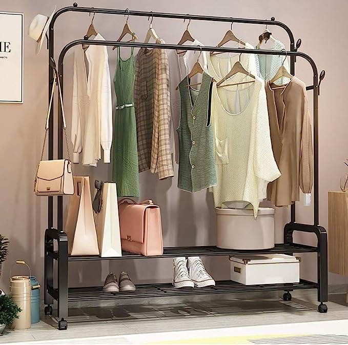 Clothing Garment Rack With Wheels - DMC Wholesale