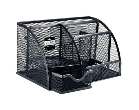 Mesh Metal Desk Storage Organiser (5 Compartment) - Alt View