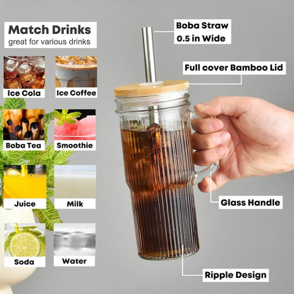 Ribbed Glass Tumbler (720ml)(Each) - DMC Wholesale