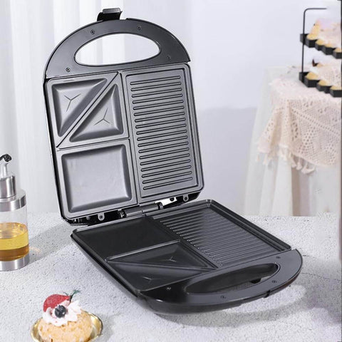 3In1 Shaped Electric Griddle, Sandwich, and Egg Maker (1400W) - Alt View