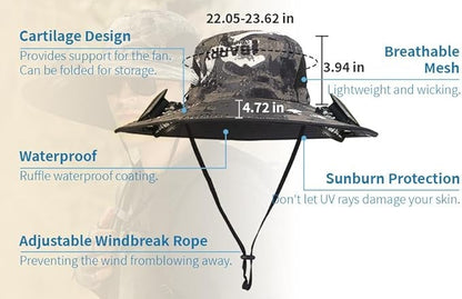 Wide Brim Solar Fan Hat