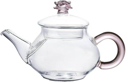 Glass Teapot With Pink Handle (250ml)(Each) - DMC Wholesale