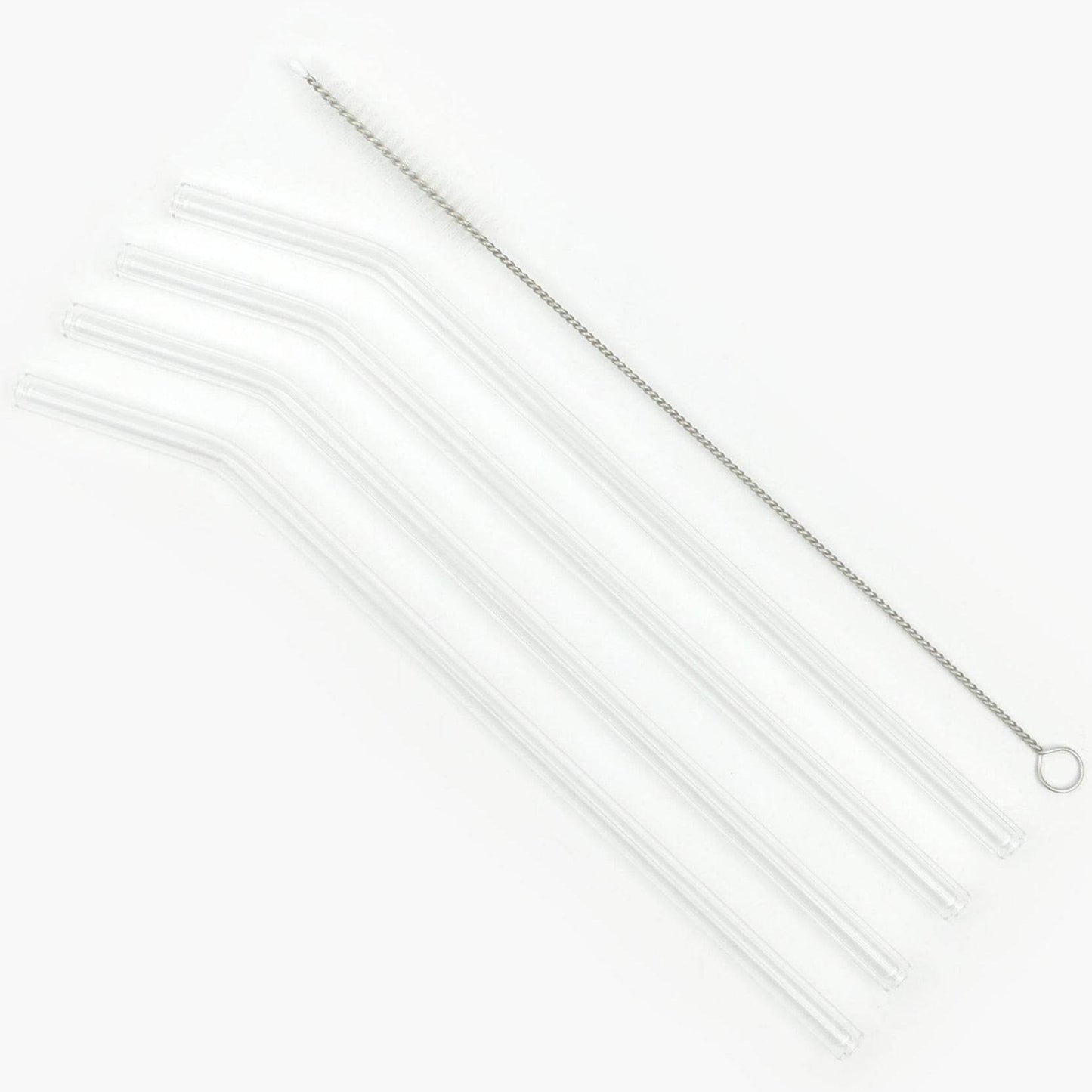Clear Reusable Glass Straws (4 pcs) - DMC Wholesale