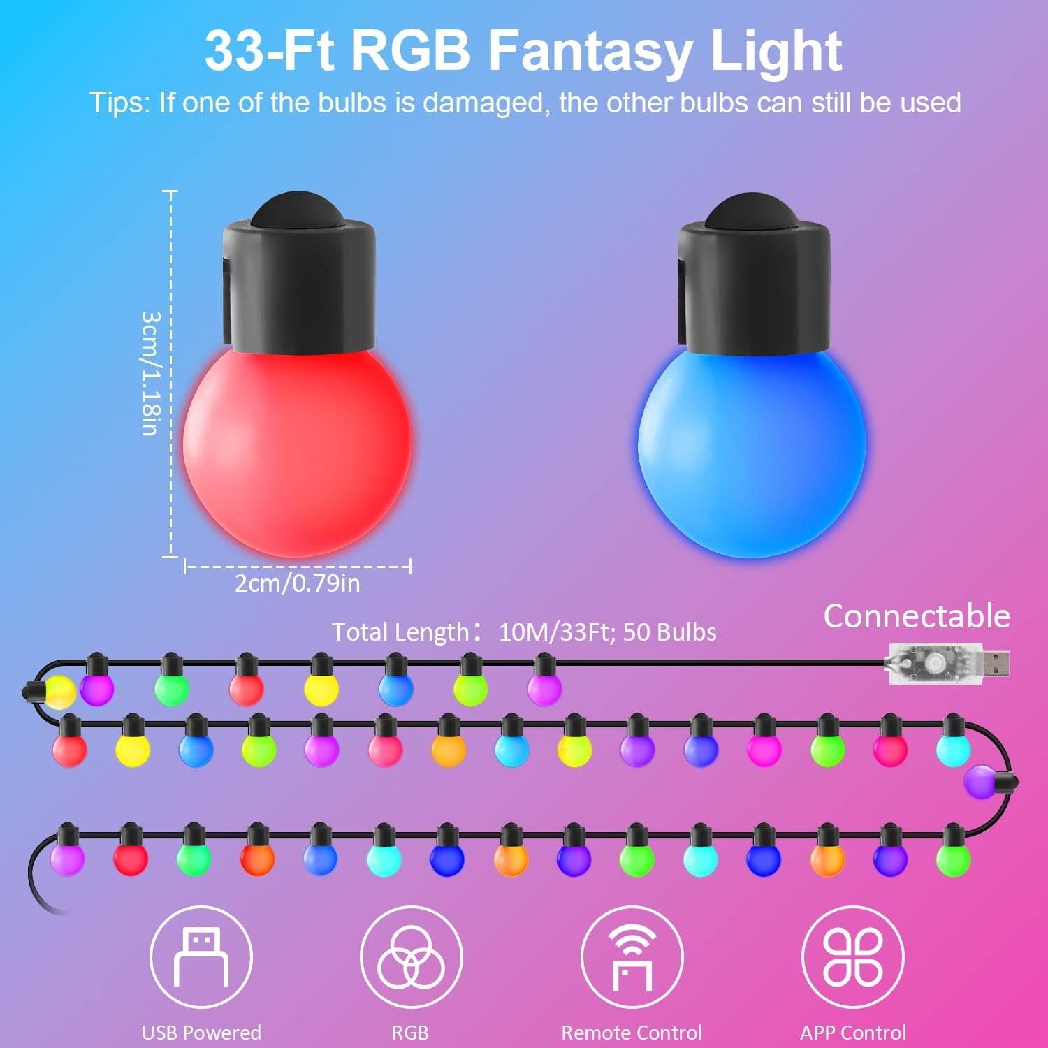 Smart RGB Outdoor String Lights (5m) - DMC Wholesale