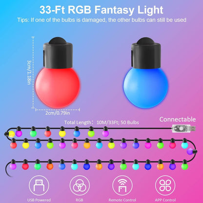 Smart RGB Outdoor String Lights (5m) - DMC Wholesale
