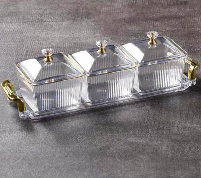 Multifunctional Snacks Dish Tray (3 Bowls) - DMC Wholesale