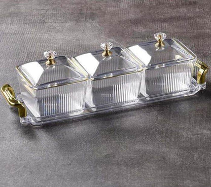 Multifunctional Snacks Dish Tray (3 Bowls) - DMC Wholesale